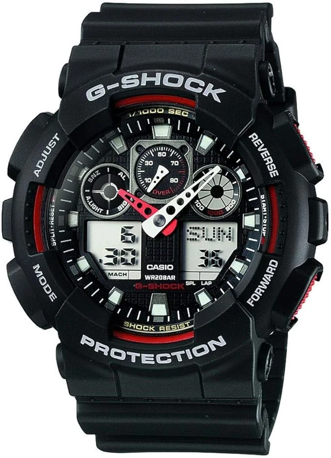 05.060518 – CASIO G-SHOCK Montre GA-100 noir/rouge