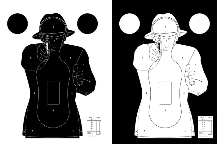 100 cibles silhouette Police 51 x 71 cm