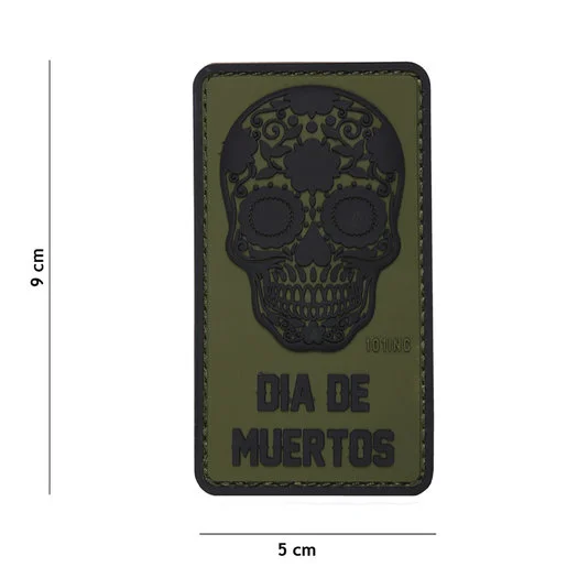101 INC 3D PVC patch  » Dia de Muertos  » green