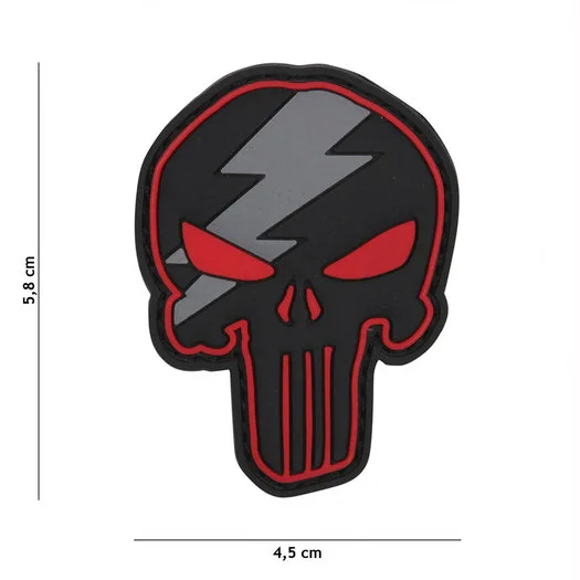 101 INC 3D PVC patch  » Punisher thunder  » red