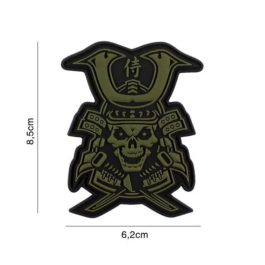 101 INC 3D PVC patch  » Samurai skull  » green