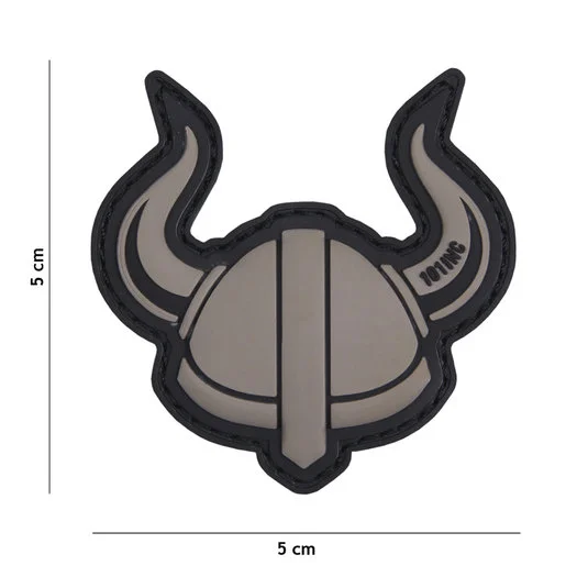 101 INC 3D PVC patch » Viking helmet » gray