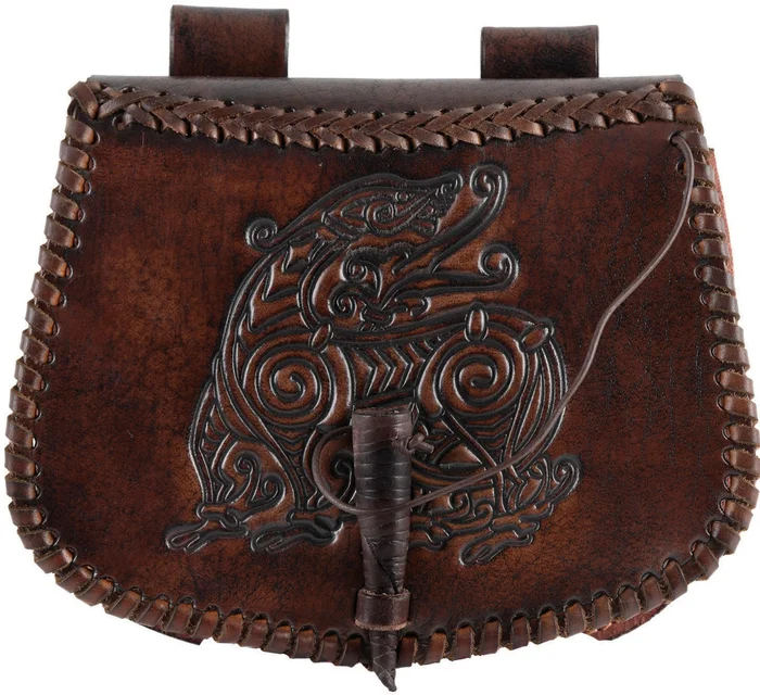 1680000320 – LARP Sacoche Cuir Estampillée Dragon