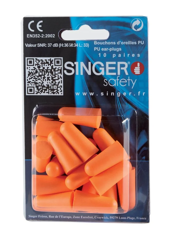 20 bouchons d’oreilles sous blister Singer Safety