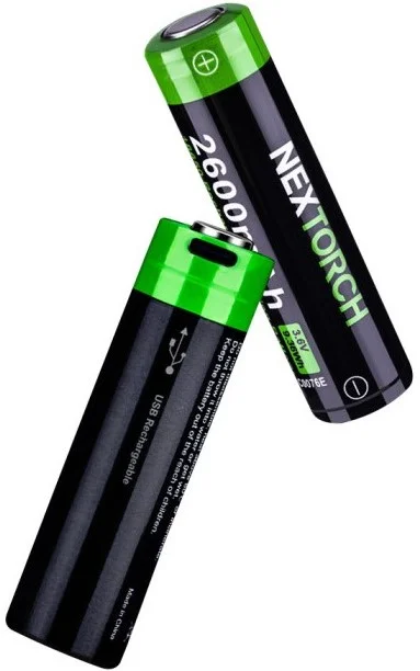 26.041947 – NEXTORCH 18650 3.6V 2600 mAh avec port USB type-C