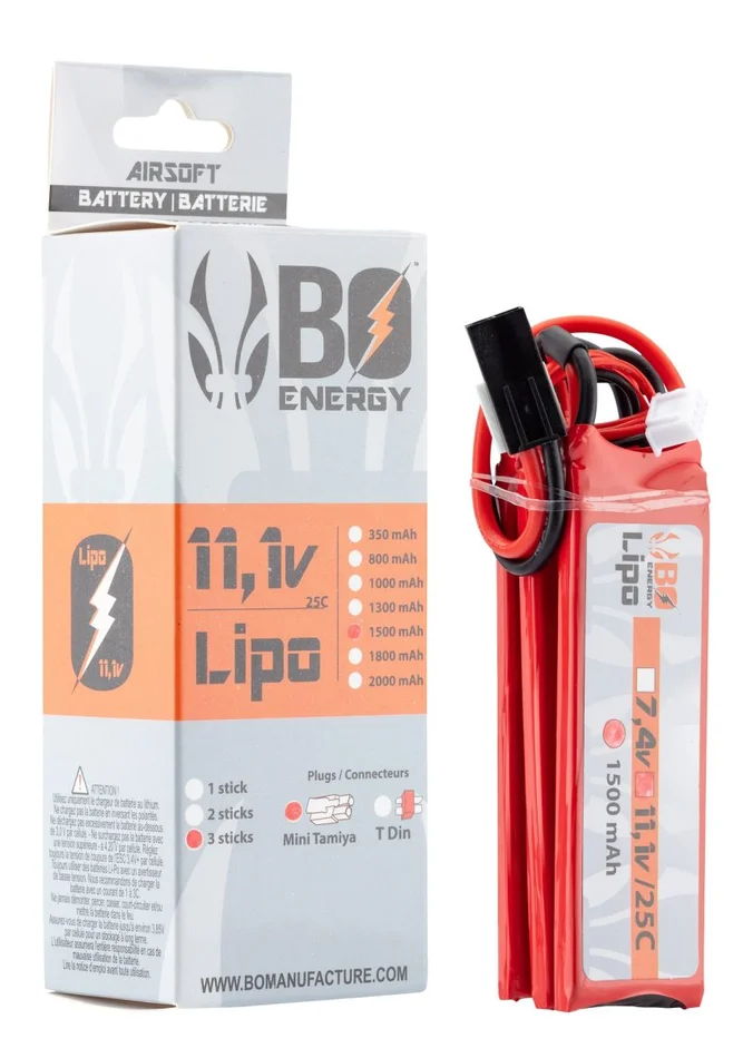 3 sticks batterie Lipo 3S 11.1V 1500mAh 25C