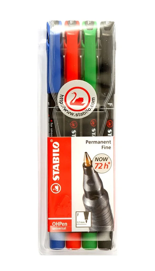 36.078040 – STABILO 4 feutres Permanents 4 Couleurs