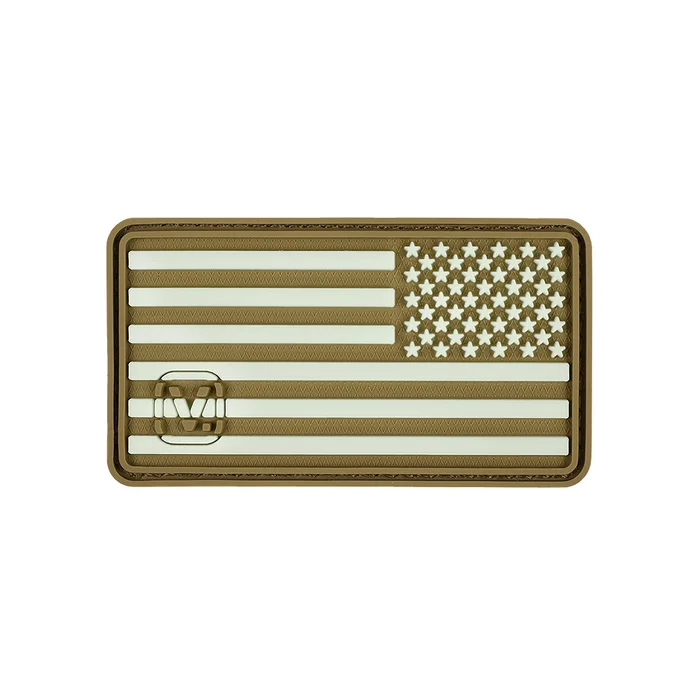 9ZUSFGR-275-CT VANQUEST US Flag Reversed (Right Star) – « Super-Lumen » Glow-In-The-Dark Patch