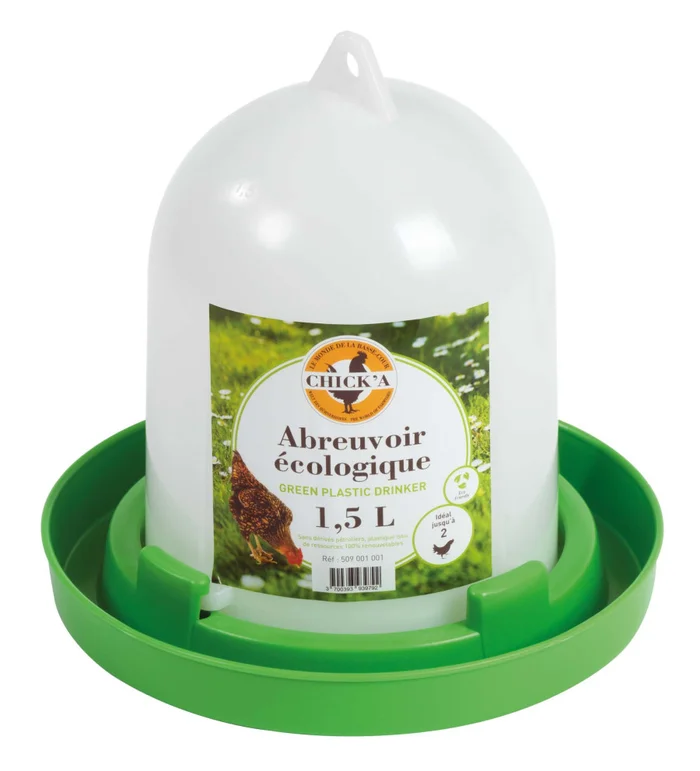 Abreuvoir plastique ligne verte 1.5 l