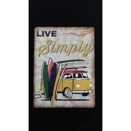 Accessoires SurfSurfpistols plaque déco metal LIVE SIMPLY