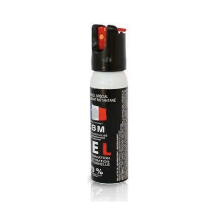 Aérosol de défense CBM gaz lacrymogène CS + Capot 1/4 tour 25 ml