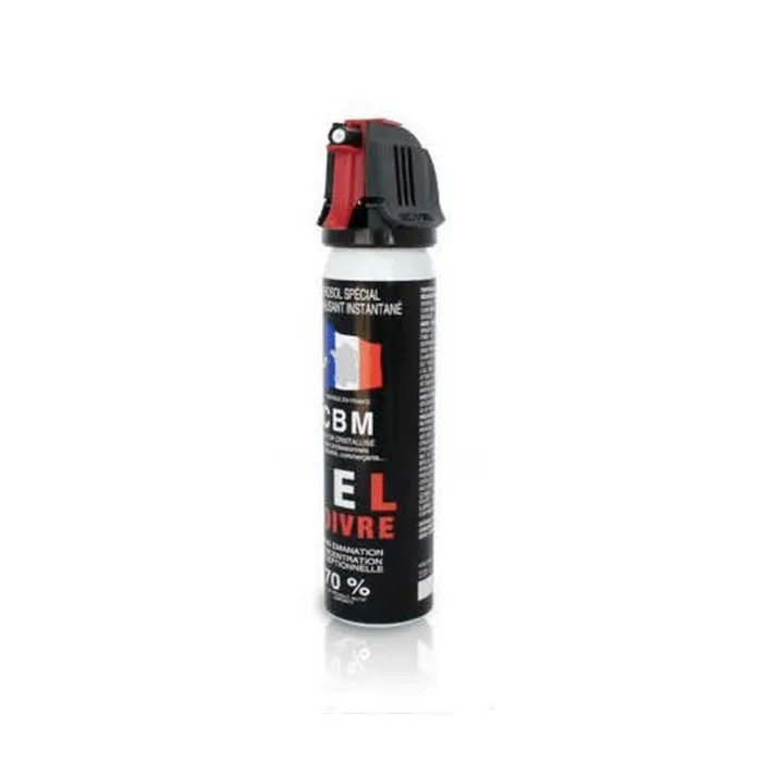 Aérosol de défense CBM gaz lacrymogène CS + Capot Accusol 75 ml