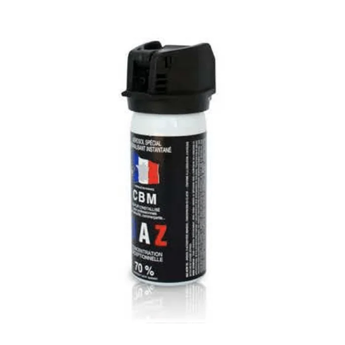 Aérosol de défense CBM gaz lacrymogène CS + Capot Clapet 50 ml