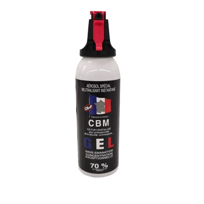 Aérosol de défense CBM gel lacrymogène CS + Capot Accusol 100 ml
