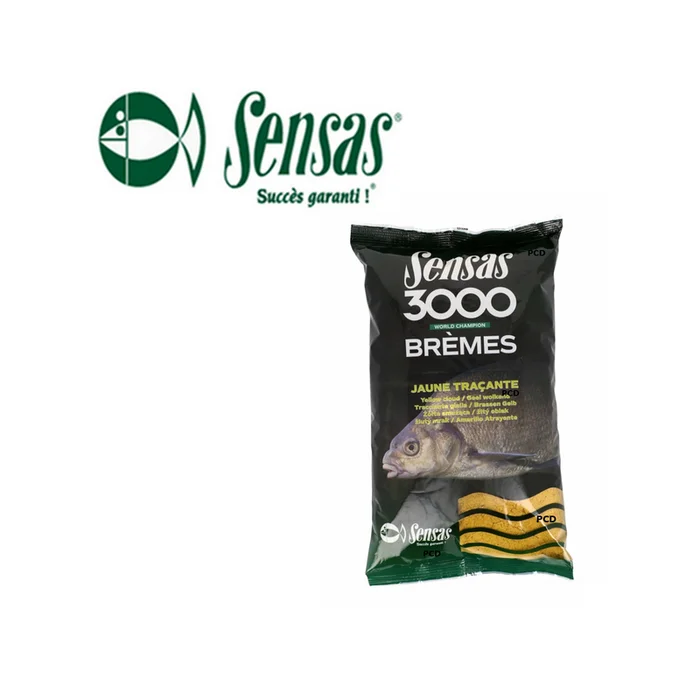 AMORCE SENSAS 3000 BREMES JAUNE TRACANTE 1KG