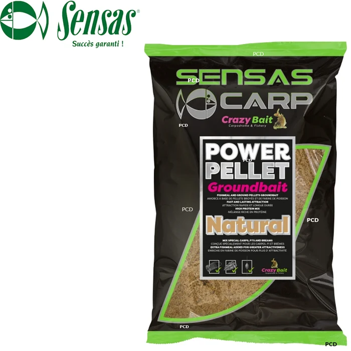 AMORCE SENSAS BIG BAG GROUNDBAIT UK POWER PELLETS NATURAL 2KG