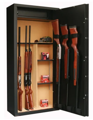 Armoire 11 armes avec lunette + 3 dans la porte avec un coffre intérieur avec étagères amovibles INFAC SAFE