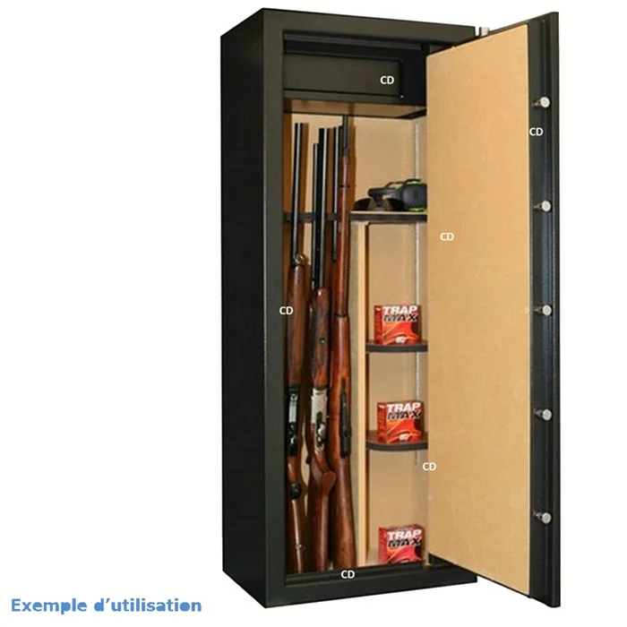 Armoire Infac Exécutive 18 Armes + Lunettes + Coffre Intérieur + Etagères Amovibles