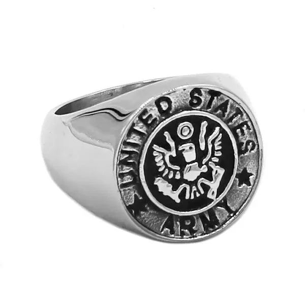 BAGUE MILITAIRE – ARMÉE AMÉRICAINE (ARGENT)