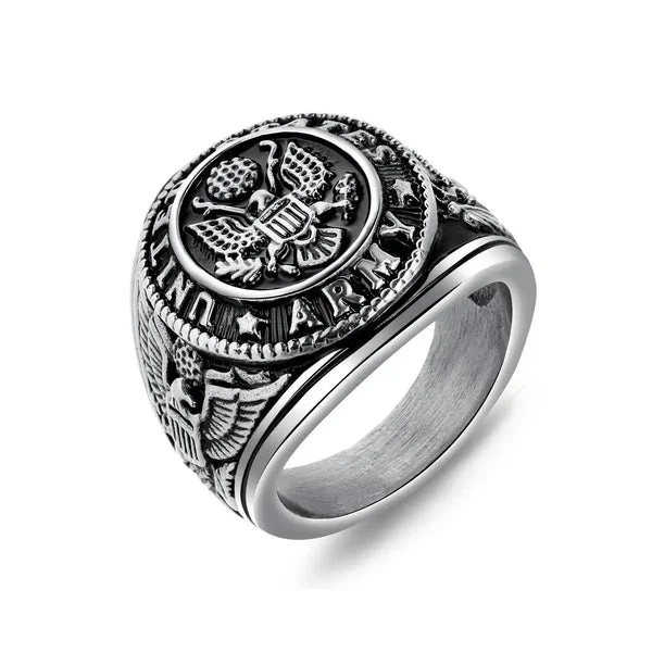 BAGUE MILITAIRE – UNITED STATES (ARGENT)
