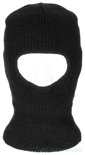 Balaclava / Cagoule 1-trou, Acrylique, noir