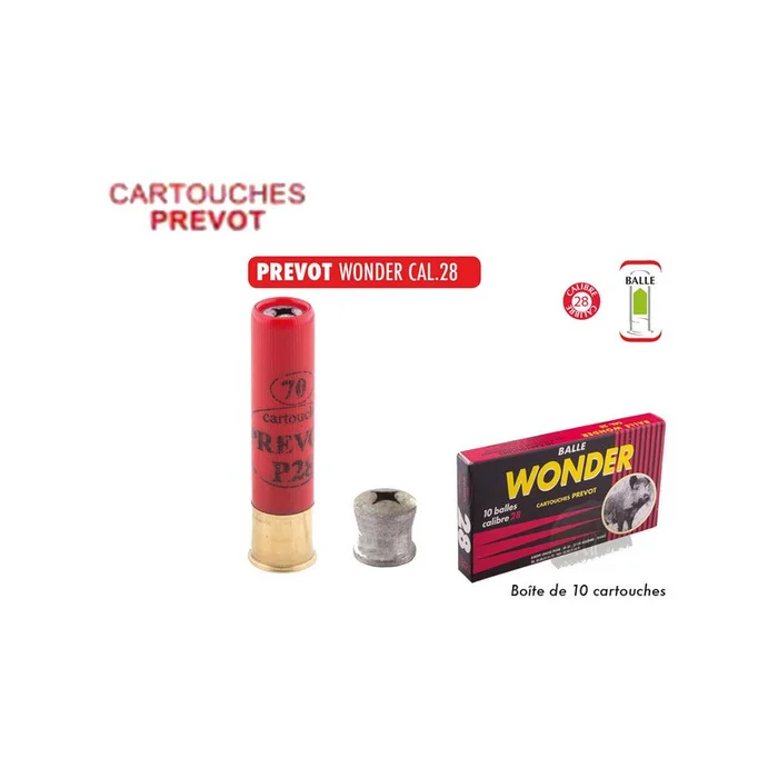 BALLE WONDER CALIBRE 28 PREVOT