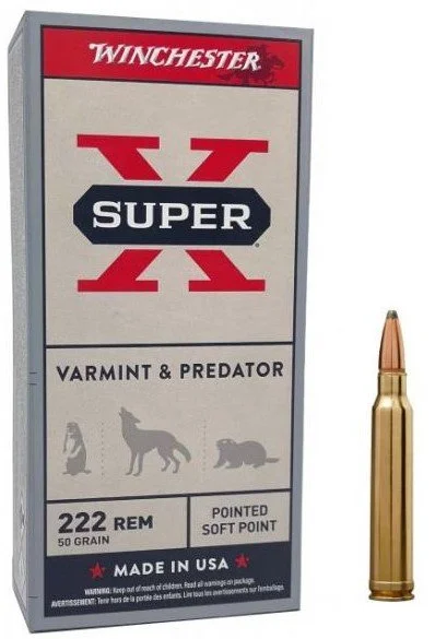 Balles 222REM Varmint & Predator SUPER X 50 grain WINCHESTER