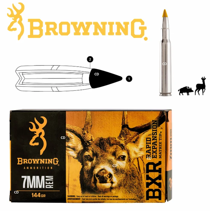 Balles Browning Bxr 7mm Rem Mag 144 Grains Par 20