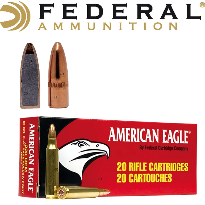 BALLES FEDERAL FULL METAL JACKET BOAT-TAIL AMERICAN EAGLE RIFLE 308Win 150 Grains PAR 20