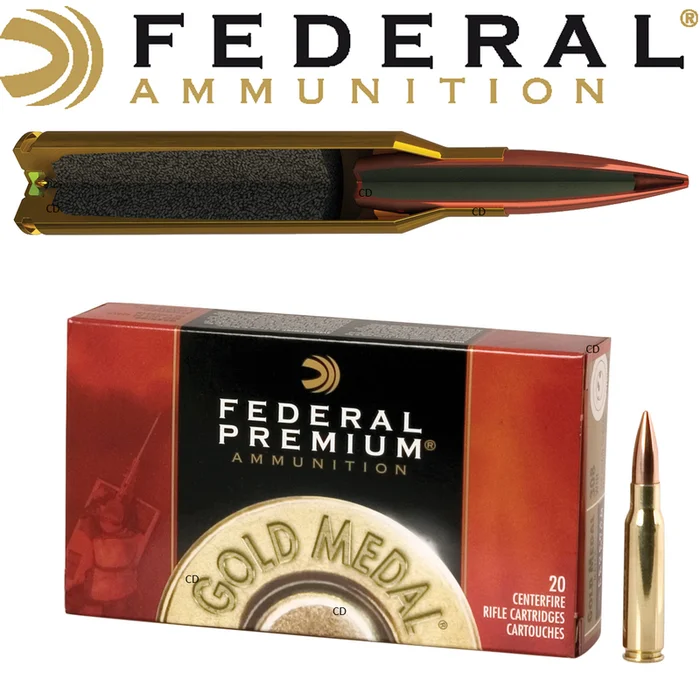 BALLES FEDERAL SIERRA MATCHKING BTHP GOLD MEDAL RIFFLE 300WM 190 Grains PAR 20