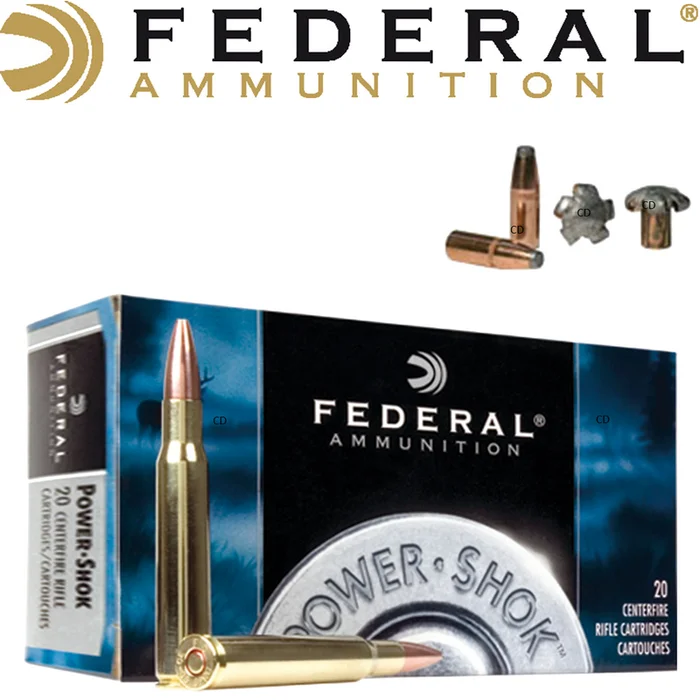 BALLES FEDERAL SOFT POINT POWER SHOK 300 SAVAGE 150 Grains PAR 20