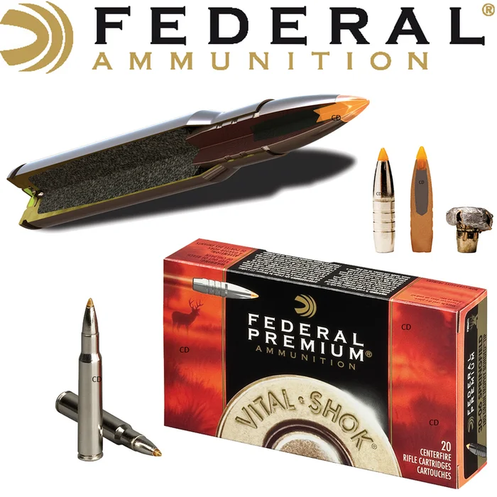 BALLES FEDERAL TROPHY BONDED TIP VITAL SHOK 338 WIN MAG 200 Grains PAR 20