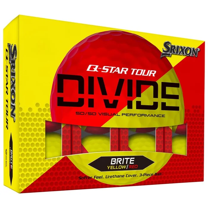 Balles neuves Srixon Q-Star Tour Divide 2 Yellow Red