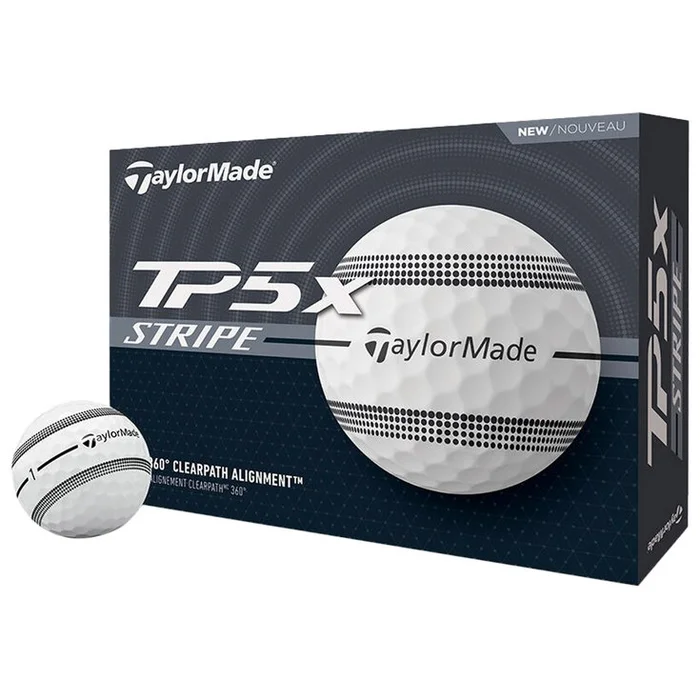 Balles neuves Taylormade TP5x Stripe White
