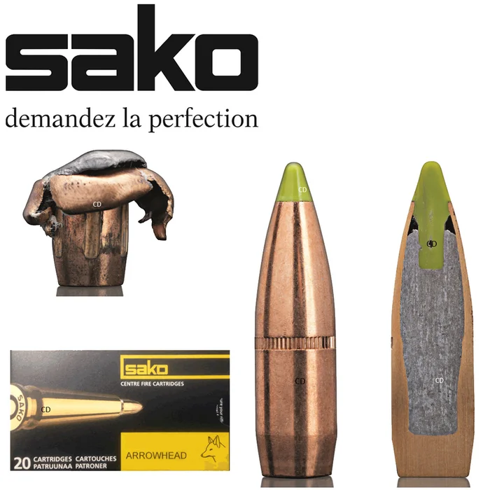 Balles Sako Arrowhead PT 9.3×66 Sako 250 Grains Par 20