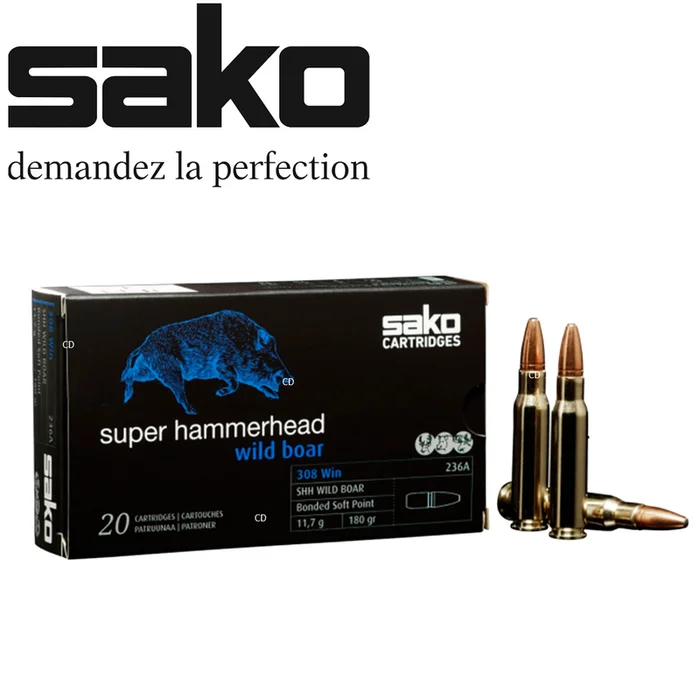 Balles Sako Super Hammerhead 308 Win Wild Boar 180 Grains Par 20