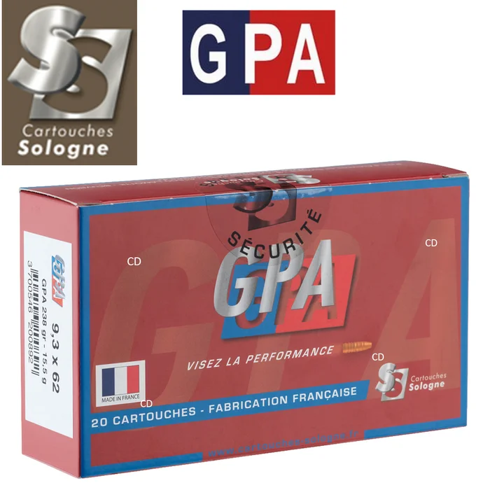 BALLES SOLOGNE GPA 9.3X62 238 GRAINS PAR 20