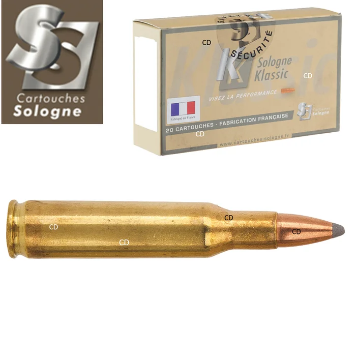 BALLES SOLOGNE KLASSIC 222REM 55 GRAINS PAR 20