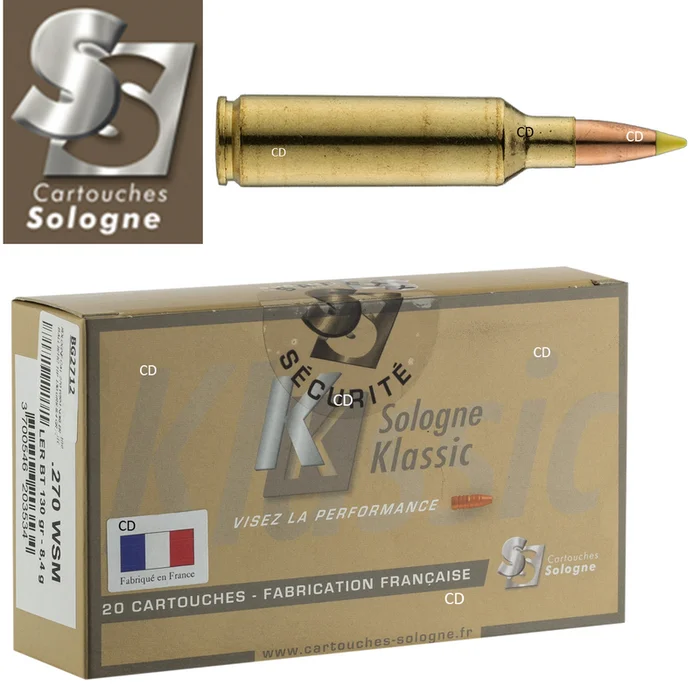 BALLES SOLOGNE KLASSIC 270 WSM 130 GRAINS PAR 20