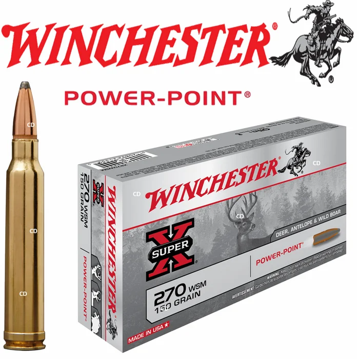 Balles Winchester Super X Power Point 270WSM 150 Grains Par 20