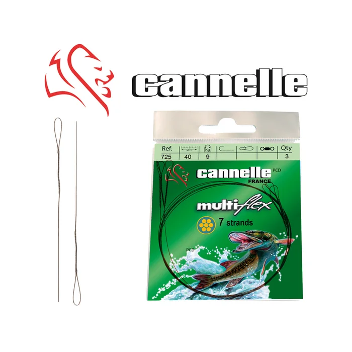 BAS DE LIGNE ACIER CANNELLE MULTIFLEX C725 40CM PAR 3