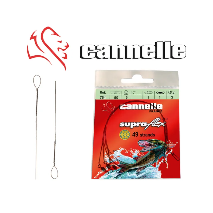 BAS DE LIGNE ACIER CANNELLE SUPRAFLEX C755 50CM PAR 3
