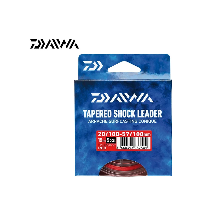 BAS DE LIGNE DAIWA ARRACHE SURF TAPER LADER ROUGE 15M PAR 5