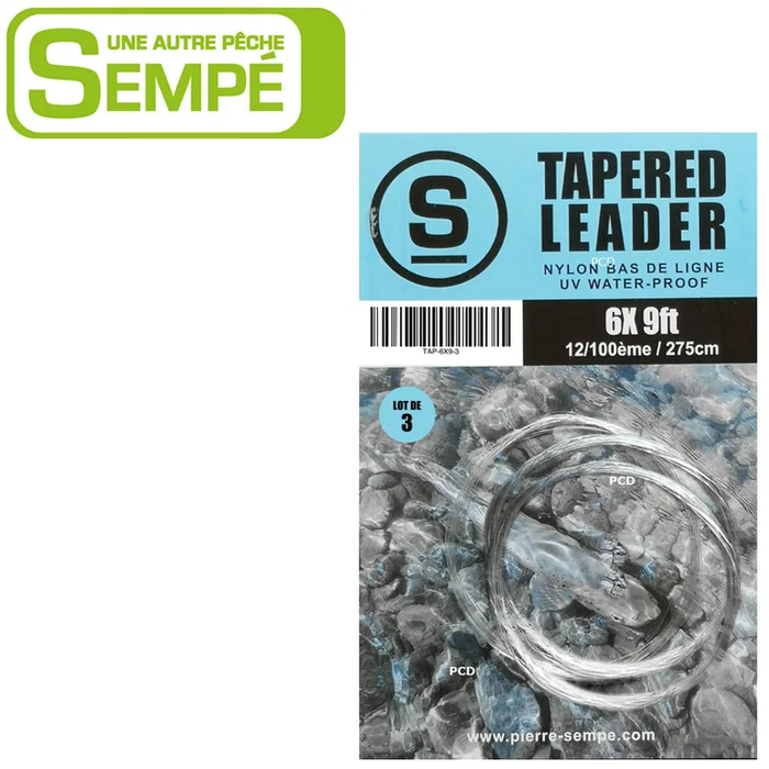 BAS DE LIGNE SEMPE TAPERED LEADER 6X 9FT PAR 3