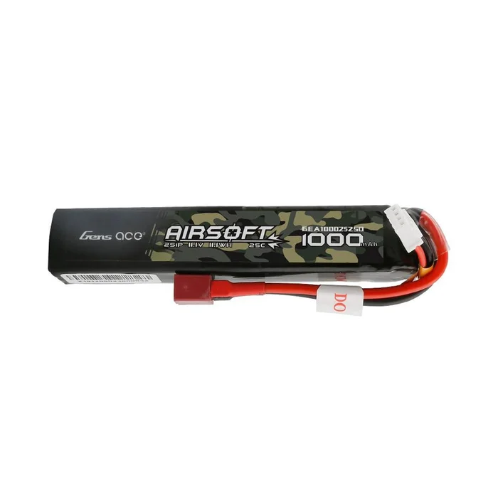 Batterie Airsoft Genspow Lipo 7.4V 1000mAh 25C 2S1P T Plug – Puissance Stable – Autonomie Optimale