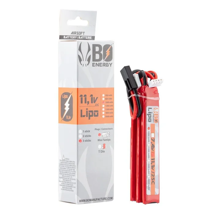 Batterie Lipo BO Manufacture 3S 11.1V – 1000mAh 25C Mini Tamiya – Puissance et Autonomie Fiables