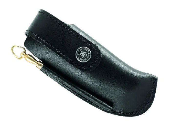 BEL 76312 ETUI MAX CAPDEBARTHES CHASSE CUIR NOIR 12CM + FUSIL
