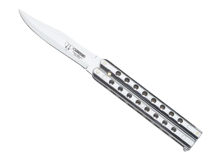 BEL5031 COUTEAU PAPILLON CUDEMAN A TROUS CHROME
