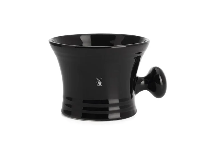 BELRN46 BOL A RASER AVEC POIGNEE MUHLE PORCELAINE NOIRE