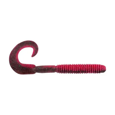 Berkley PowerBait MaxScent Lunch Worm – Rouge vif paillettes vertes
